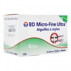 Microfine Aiguilles stylos à insuline 4 mm B/100