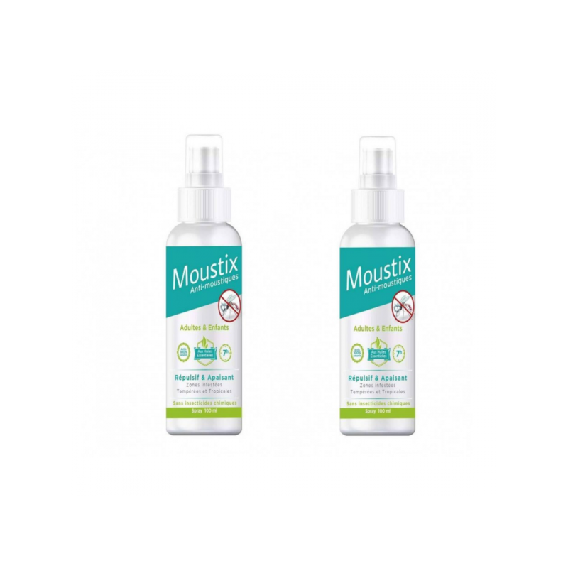 lot de 2 Moustix Spray Anti Moustique Répulsif et Apaisant 100ml*2