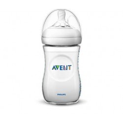Avent Biberon natural plastique débit lent 1m+ 260ml
