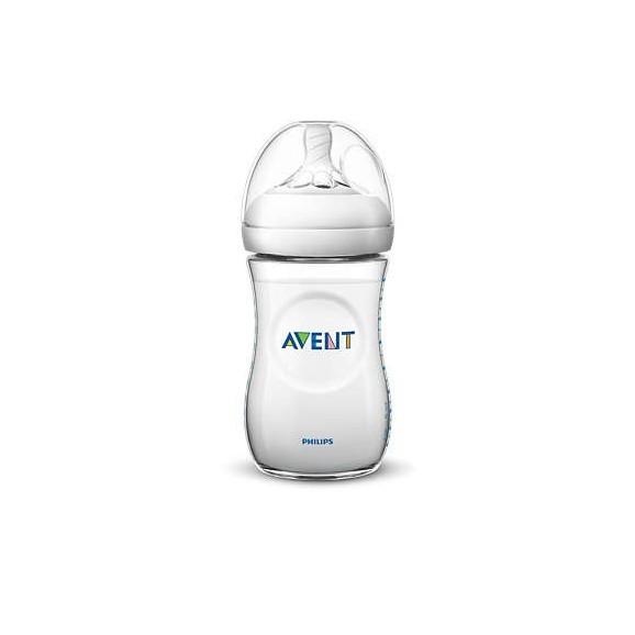 Avent Biberon natural plastique débit lent 1m+ 260ml