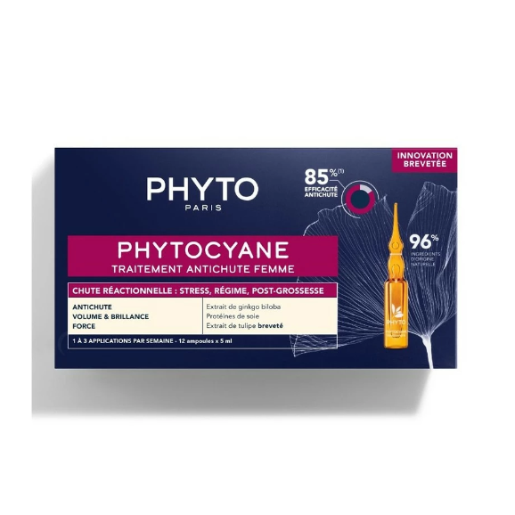 Phyto Phytocyane Ampoules Anti Chute réactionnel 12 Ampoules