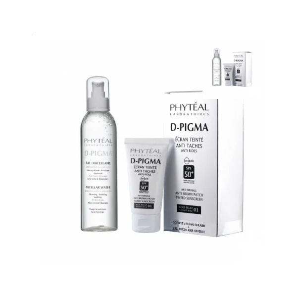 Phyteal Dpigma Ecran Teinté Beige Eclat SPF50 + Eau Micellaire A L'Aloe Vera 250ML Offerte