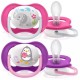 Avent 2 Sucettes Ultra Air Design rose fille 6-18m