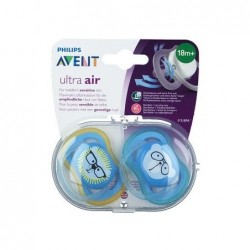 Avent 2 Sucettes ultra air Garçon +18m