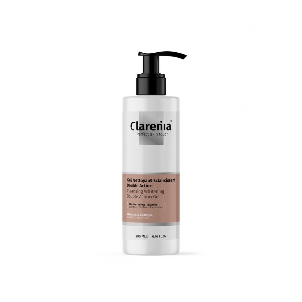 Clarenia Gel Nettoyant double action Peau normal a sèche 200ml