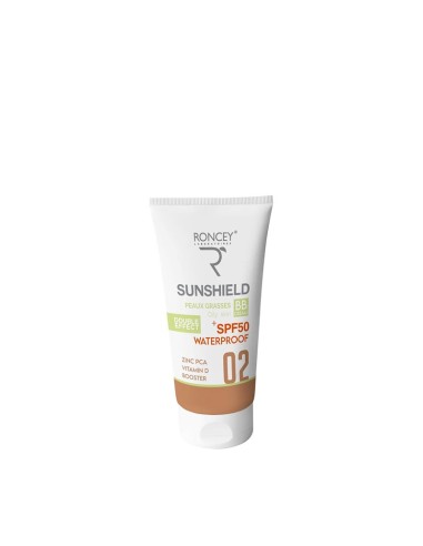 RONCEY Ecran SunShield Waterproof SPF50+ Teinté peaux grasses 02 50ML