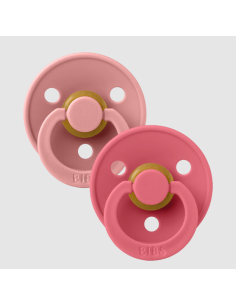 Bibs Sucette Dusty Pink-Coral 0-6m Lot De 2