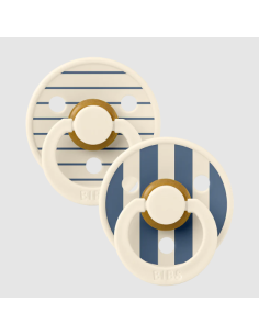 Bibs Sucette Ivory Steel Blue Mix 6-18m Lot De 2