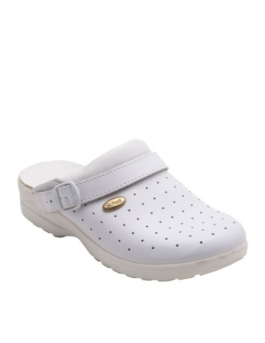 Scholl Clog Racy blanc perforé