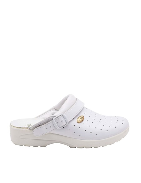 Scholl Clog Racy blanc perforé