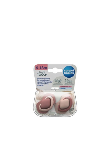 Canpol Sucettes symétriques silicone rose 6-18m 2 pièces