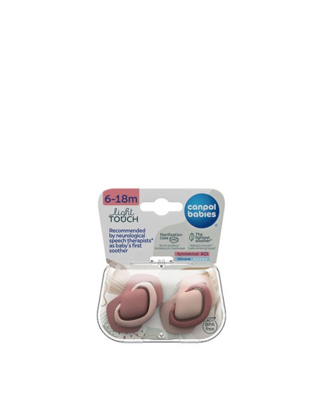 Canpol Sucettes symétriques silicone rose 6-18m 2 pièces