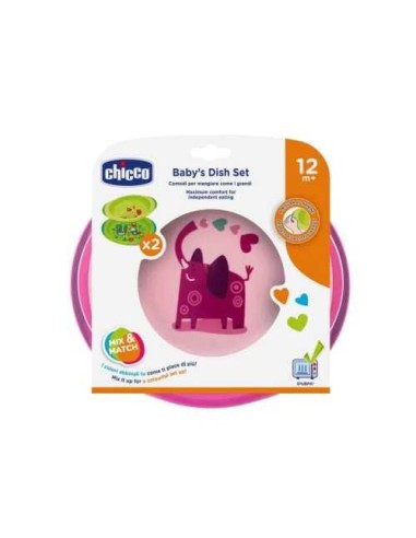 Chicco Ensemble De 2 Assiettes 12m+ Fille