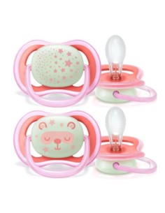 Avent 2 Sucettes ultra air 6-18 fille