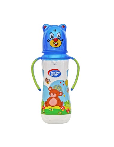 Baby Pur biberon avec couvercle amusant et anse garçon 250ml