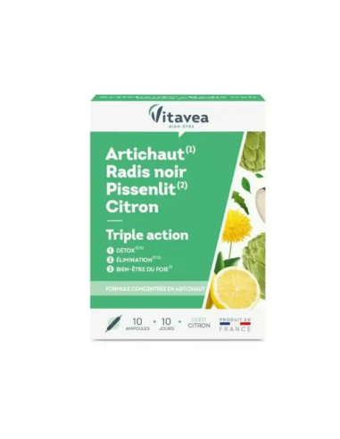 Vitavea Artichaut Radis Noir Pissenlit Citron 10 ampoules