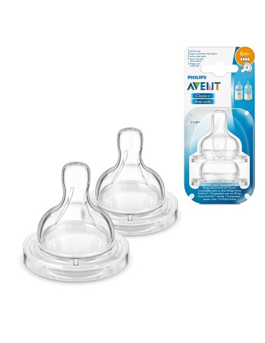 Avent 2 Tétines Classic anti colique 6m+