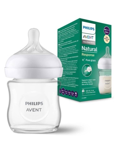 Avent Biberon natural Résponse en verre débit nouveau née 0m+ 120ml