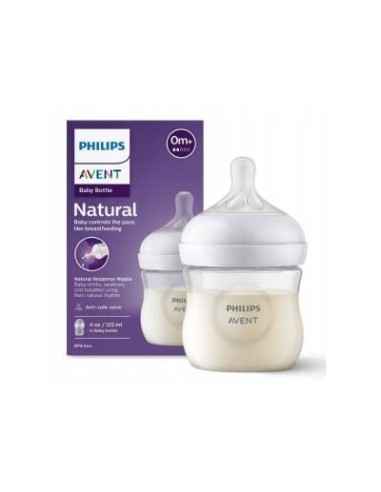 Avent Biberon Natural Response plastique débit nouveau née 0m+ 125ml