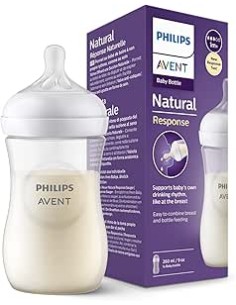 Avent Biberon Natural Response plastique débit lent 1m+ 260ml