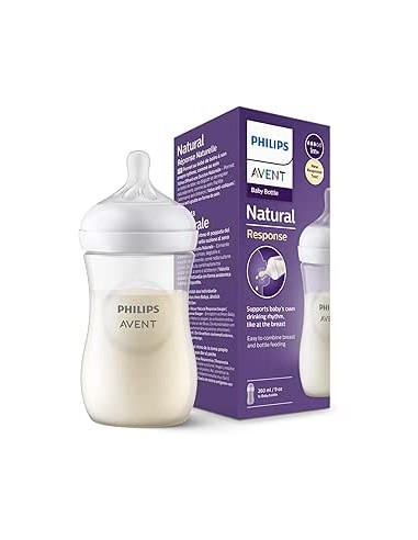 Avent Biberon Natural Response plastique débit lent 1m+ 260ml