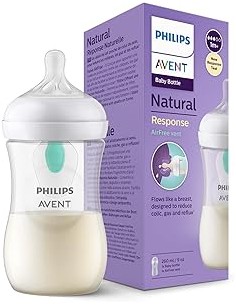 Avent Biberon Natural Response plastique avec valve airfree débit nouveau née 1m+ 260ml