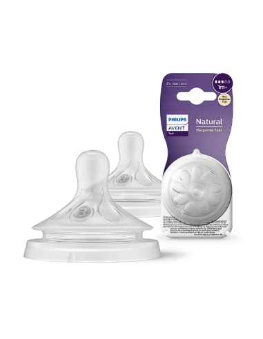 Avent 2 Tétines Naturel Response 1m+ débit 3