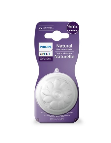 Avent 2 Tétines Naturel Response 6m+ débit rapide