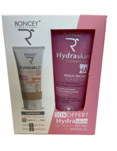 Roncey Coffret Sunshield Teinte 01 et Hydraskin pour Peaux Sèches -50%