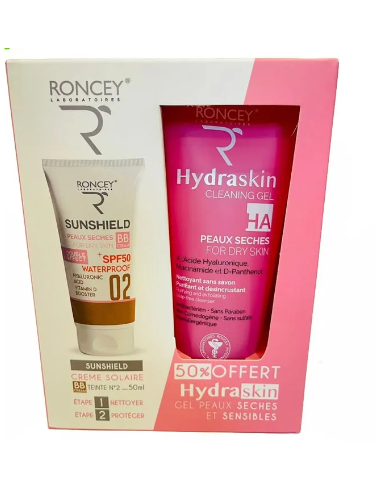 Roncey Coffret Sunshield Teinte 02 et Hydraskin pour Peaux Sèches -50%