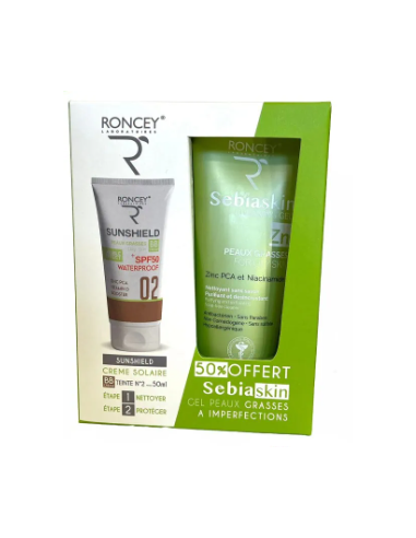 Roncey Coffret Sunshield Teinte 02 et Sebiaskin pour Peaux Grasses -50%