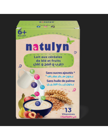 Natulyn Farine lactée blé lait et fruits Sans sucre