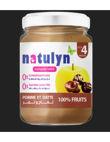 Natulyn Compote bébé Pomme Datte 125gr