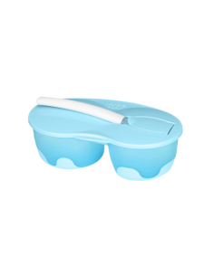 Wee Baby Bol et cuillère en silicone avec 2 réservoirs garçon