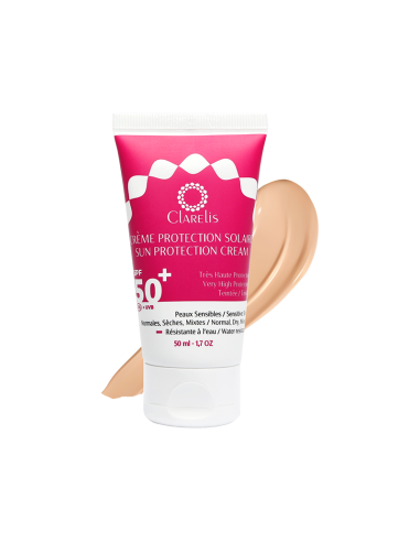 Clarelis crème solaire beige clair spf50+ 50ml