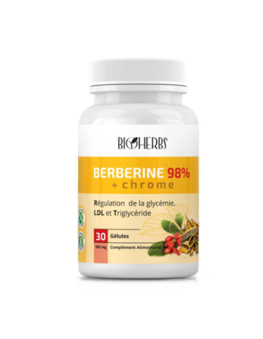 Bioherbs Berberine 98% + Chrome 30 Gélules