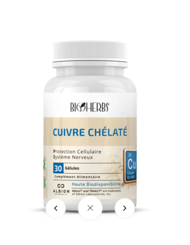 Bioherbs Cuivre Chélaté 30 Gélules