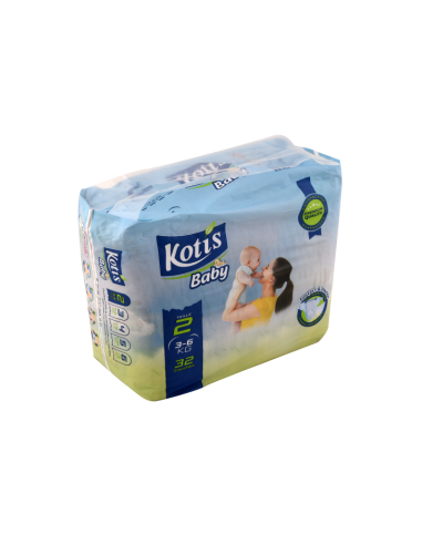 KOTIS Couches bébé Taille 2 3-6kG 32 Pièces