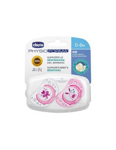 Chicco Sucette Physio Forma Fille 0-6m+ 2pcs