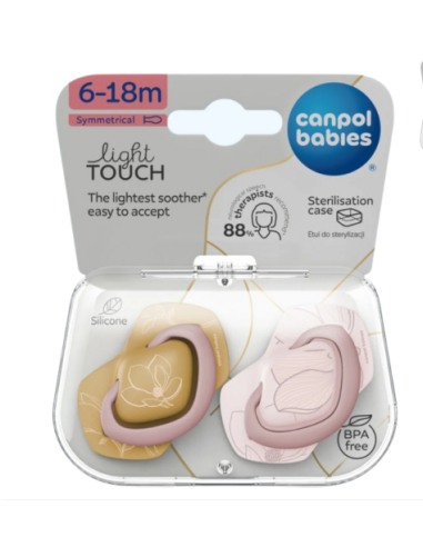 Canpol Sucettes symétriques silicone rose 6-18m 2 pièces