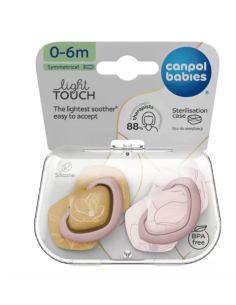 Canpol Sucettes symétriques silicone rose 0-6m 2 pièces