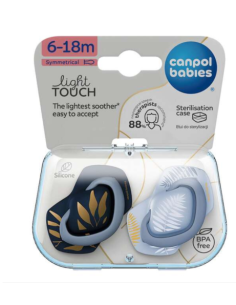 Canpol Sucettes symétriques silicone bleu 6-18m 2 pièces