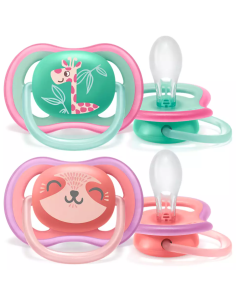 Avent 2 Sucettes ultra air Fille +18m