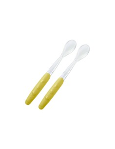 Nuk 2 Cuillères Pièces Silicone 4M+ Jaune
