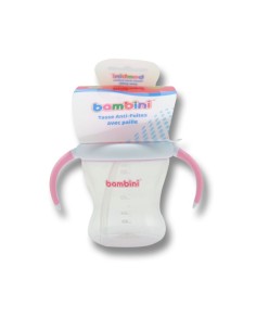 Bambini Tasse anti fuites avec paille Fille 12 mois+