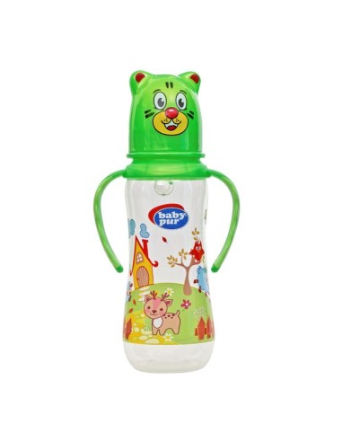 Baby Pur biberon avec couvercle amusant et anse garçon 250ml Baby Pur biberon avec couvercle amusant et anse garçon 250ml