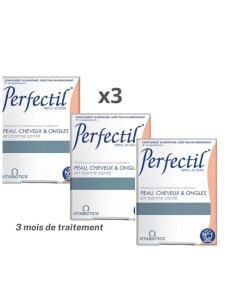 Lot de 3 Vitabiotics Perfectil triple action cheveux peau & ongles 30 Comprimés