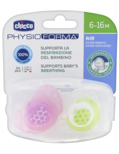 Chicco Sucette Physio Forma Fille 6-16 m+ 2pcs