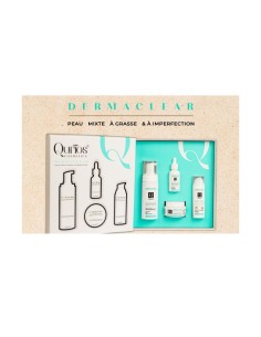 QURIOS Coffret Dermaclear (Ecran Invisible +Sérum+Crème Visage +Mousse)Peau mixte à grasse