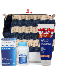 Forcapil Trousse Cheveux Et Ongles 180 Gélules + Shampoing Fortifiant 200ML(Offert)